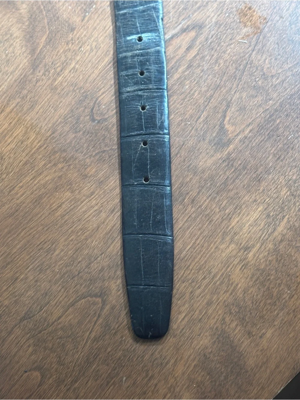Men's Black Leather Belt with Silver Buckle